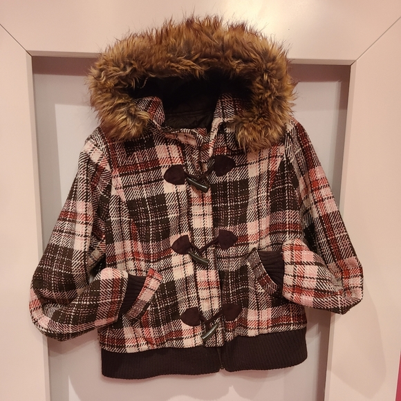 Delia's Plaid Brown Jacket- Size L - Picture 1 of 12